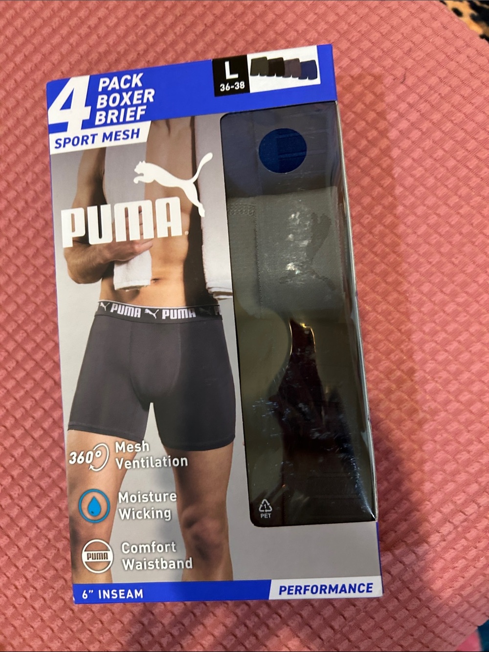 Puma Men’s Black Boxer Briefs 4-Pack – Sport Mesh Performance